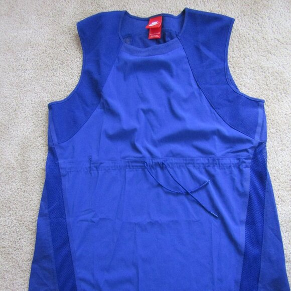 Nike Dri Fit Cobalt Blue Tie Waist Nylon Mesh Sleeveless Tank Top*Small*NWOT - Picture 1 of 5